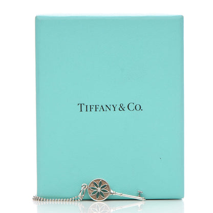 Tiffany Sterling Silver Diamond Small Daisy Key Pendant Necklace 9 of 9