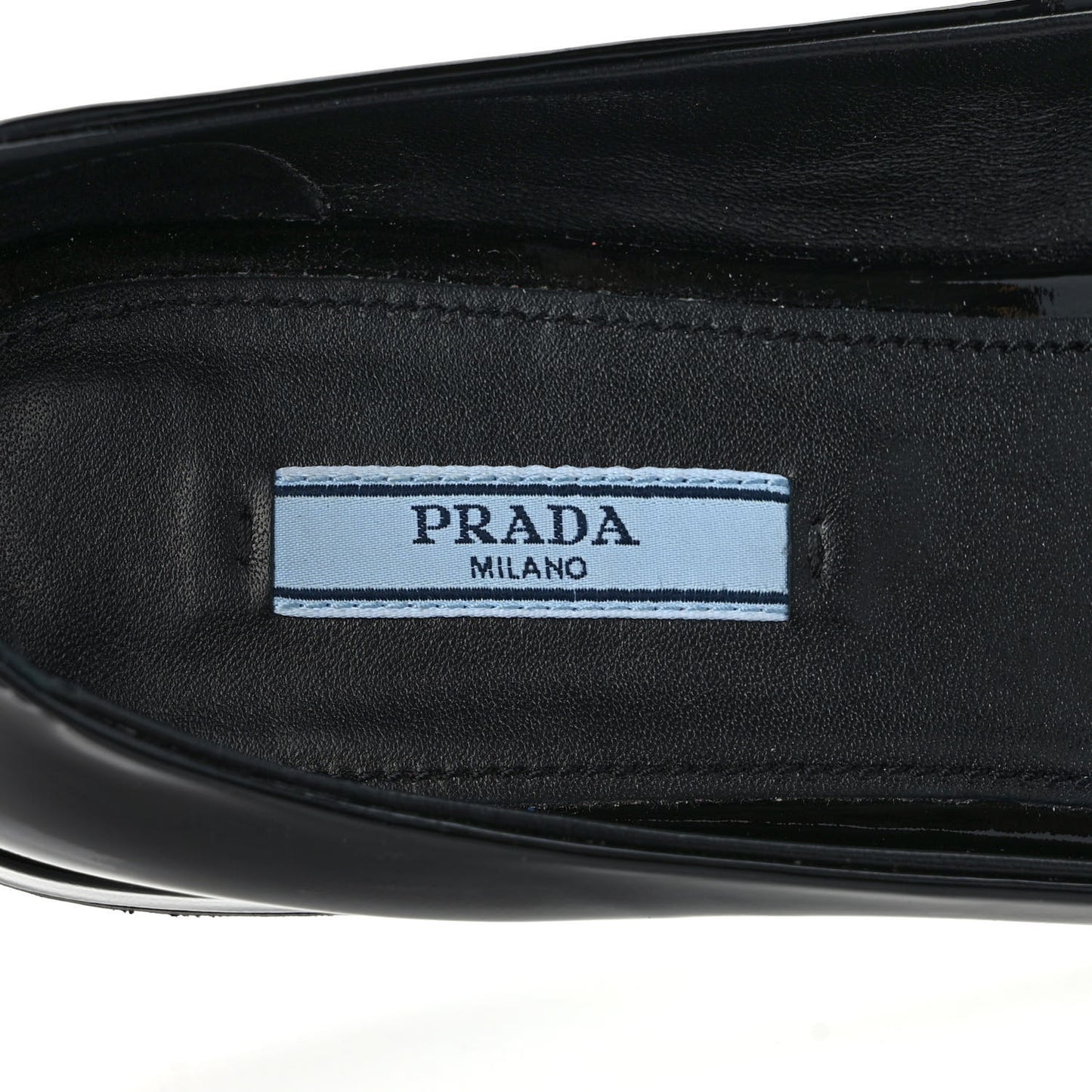 Patent Calfskin Triangle Ankle Strap Ballerinas 40 Black