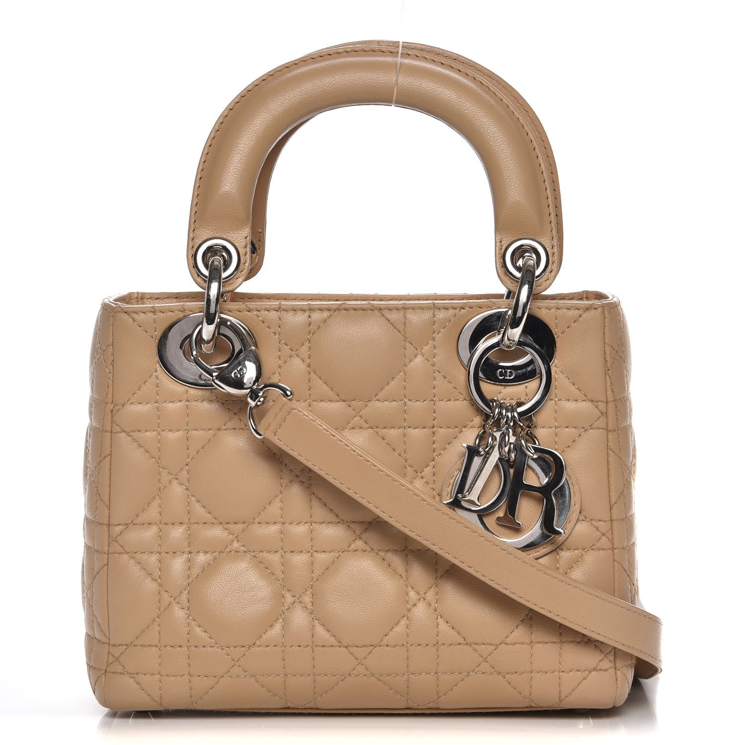 Christian Dior Lambskin Cannage Mini Lady Dior Beige 1 of 7