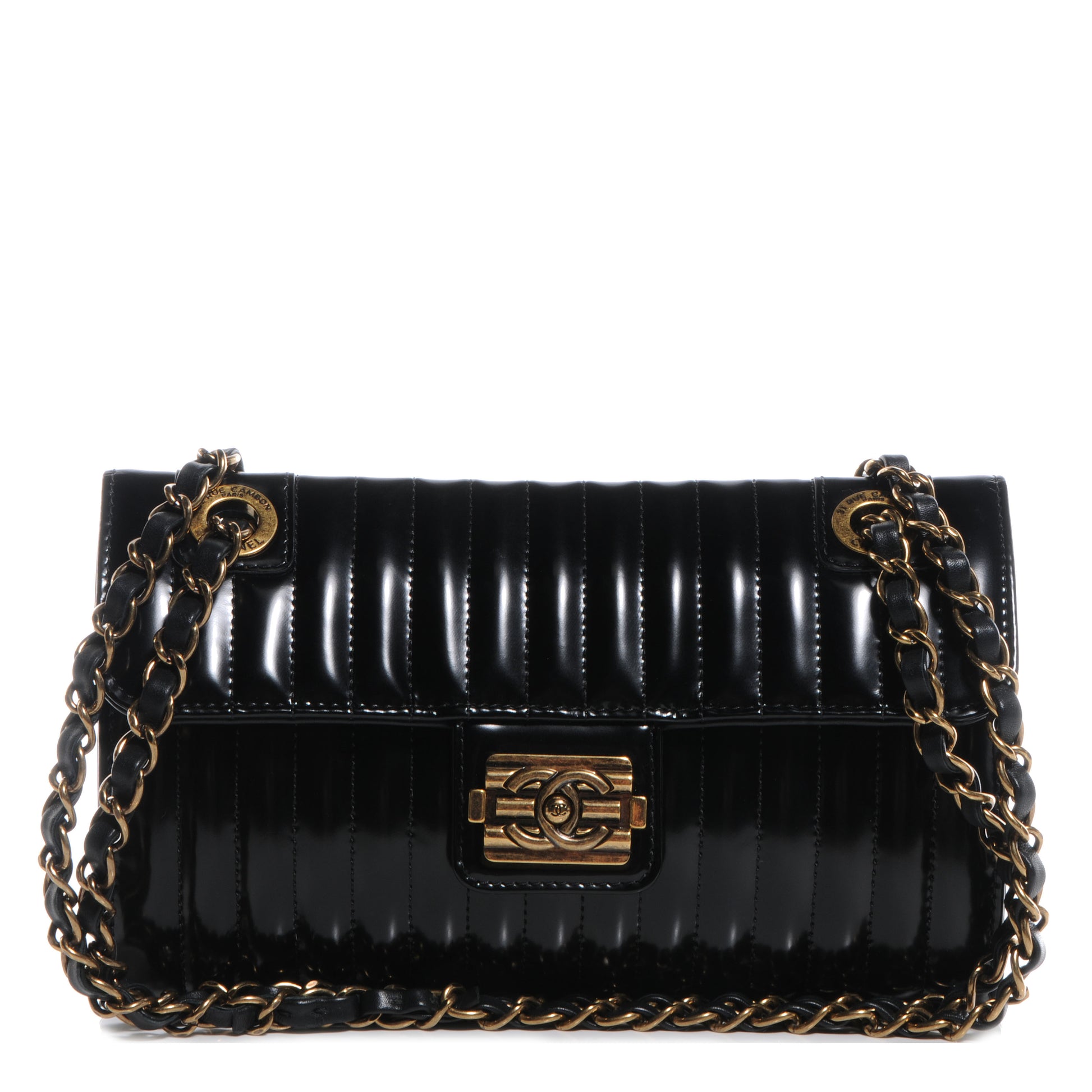 Chanel Leather Vertical Quilt Maharaja Express Flap Black 1 of 8