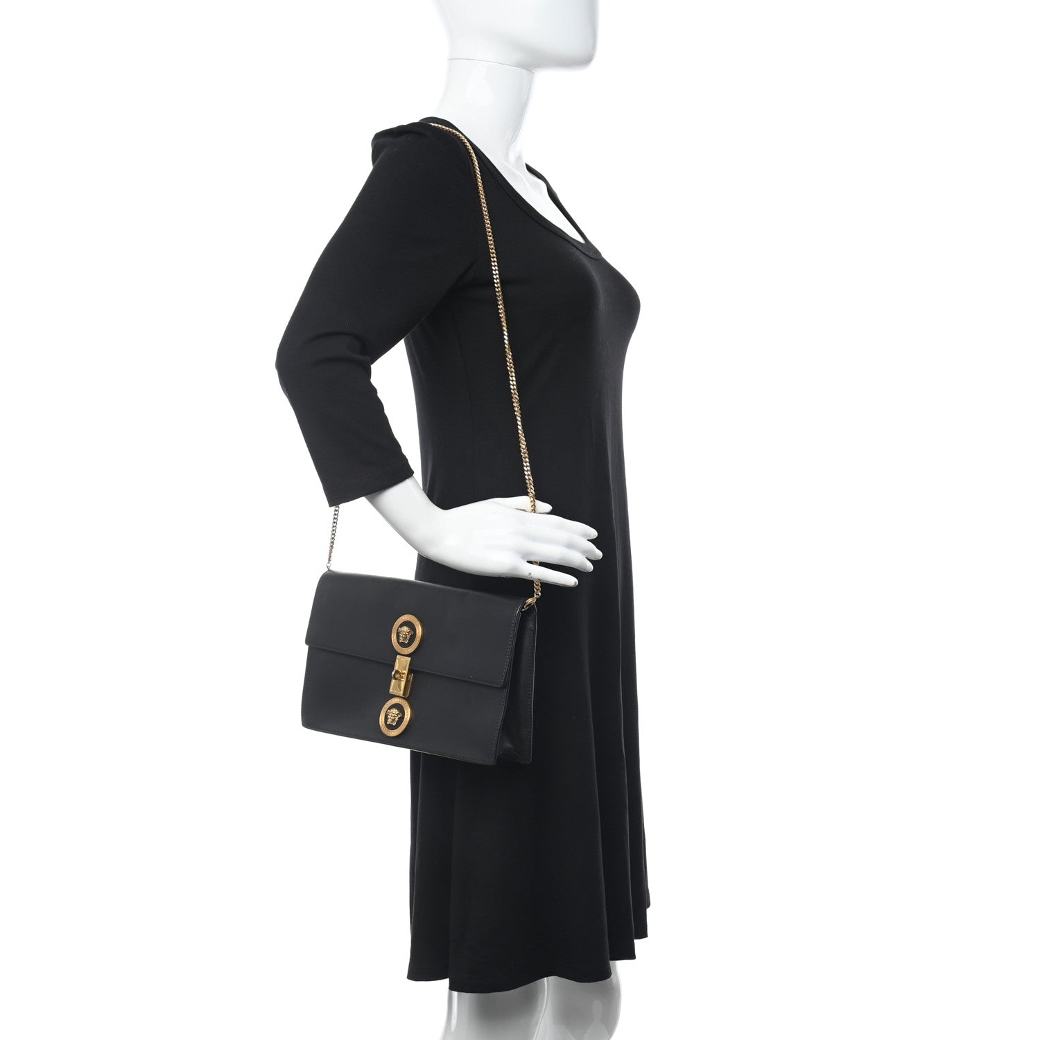 Versace Nappa Medusa Chain Clutch Black 2 of 10