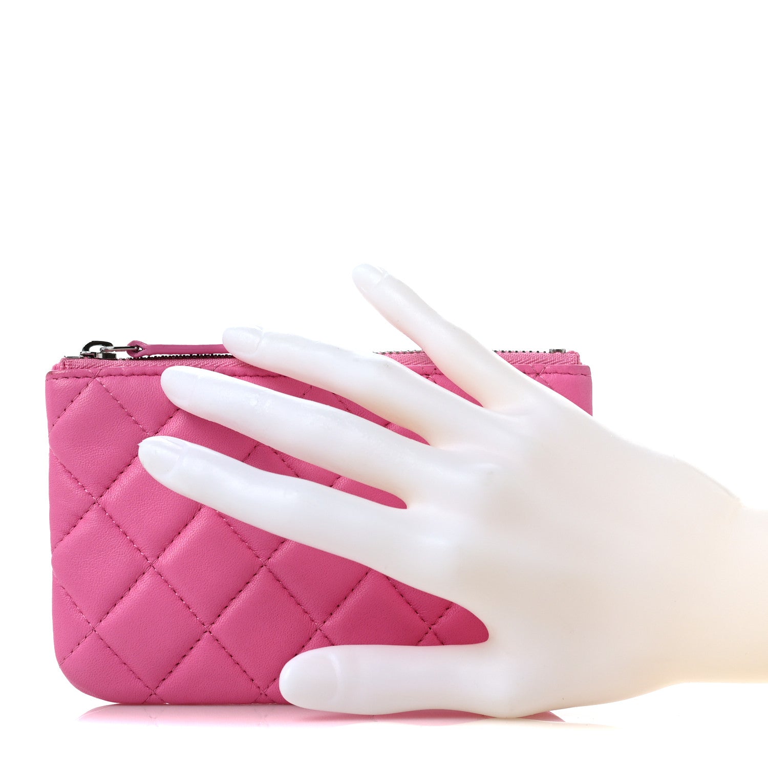 Chanel Lambskin Quilted Small Cosmetic Case Pink 2 of 8