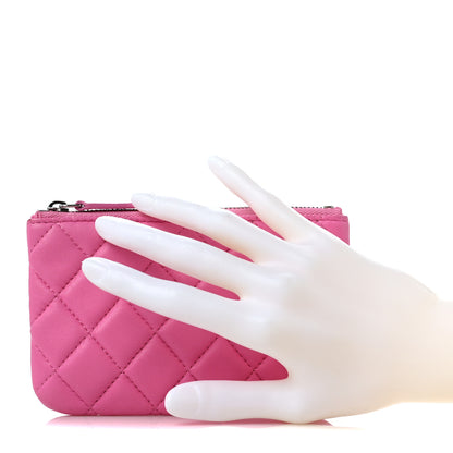 Chanel Lambskin Quilted Small Cosmetic Case Pink 2 of 8