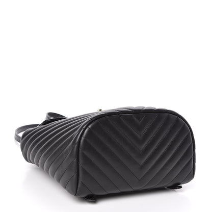 Chanel Calfskin Chevron Quilted Small Urban Spirit Backpack Black 4 of 11