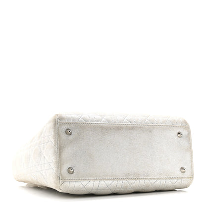Christian Dior Metallic Nubuck Cannage Medium Lady Dior Silver 4 of 10