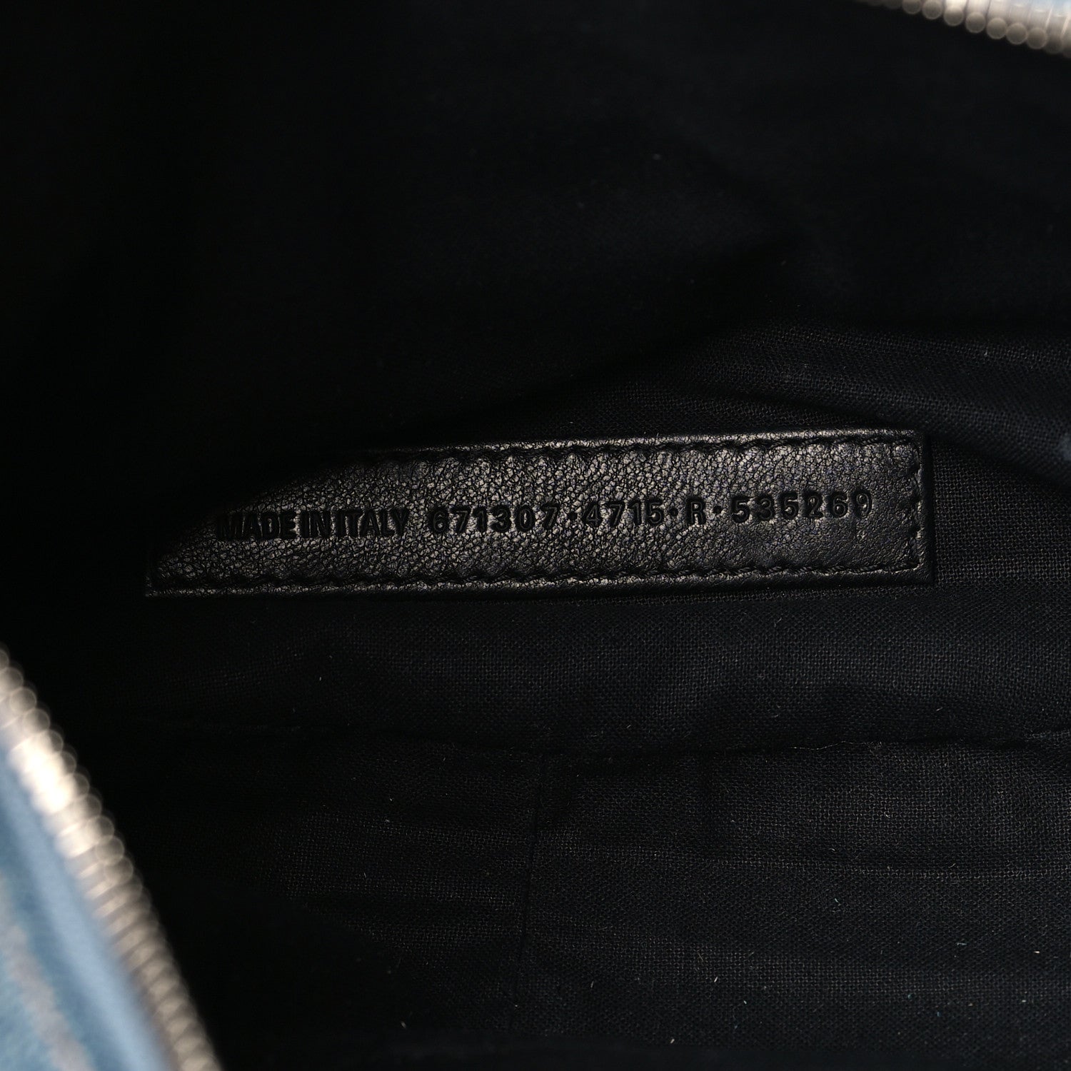 Balenciaga Washed Frayed Denim Crystal Small Le Cagole Shoulder Bag Blue 7 of 11