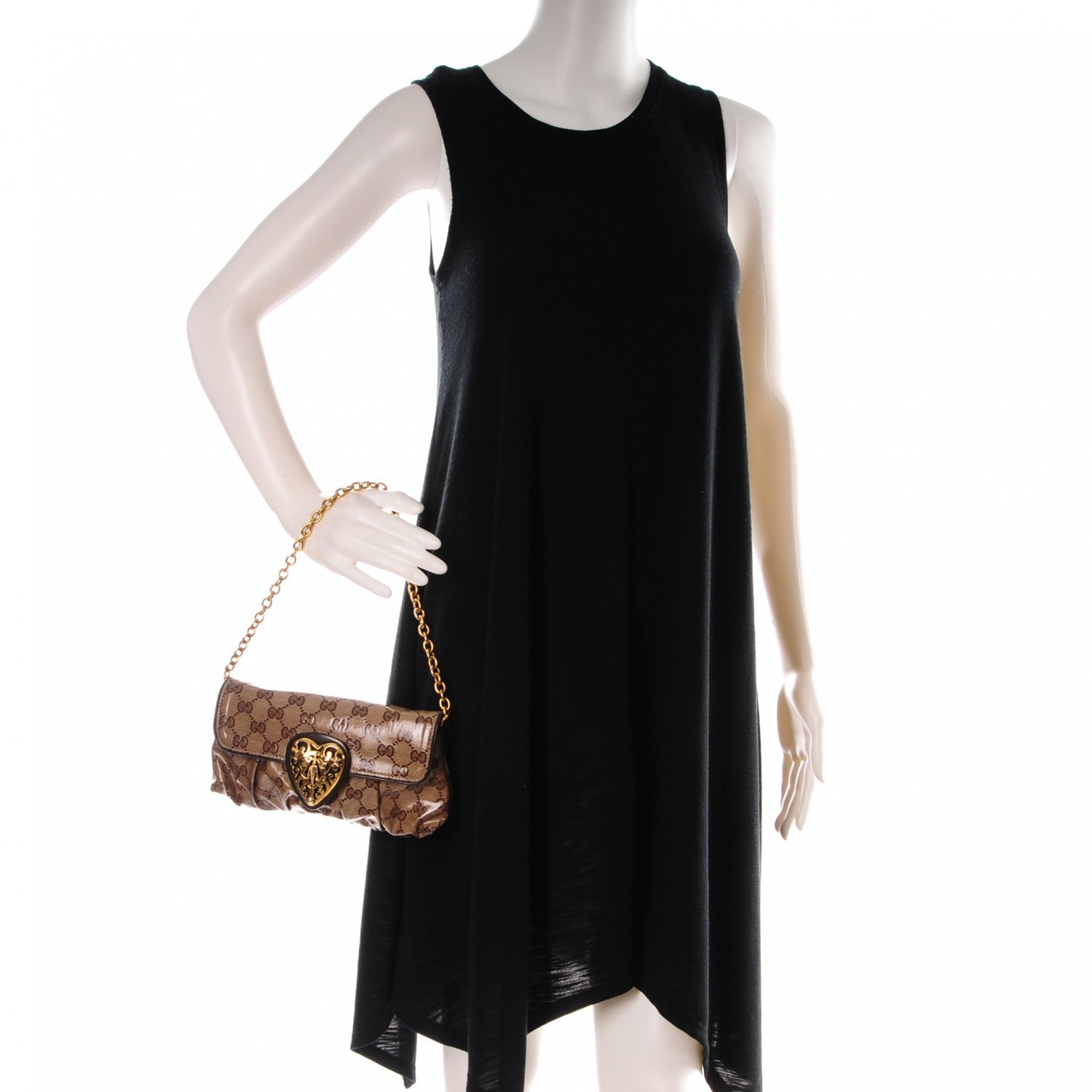 Gucci Crystal Monogram Babouska Clutch Dark Brown 2 of 8