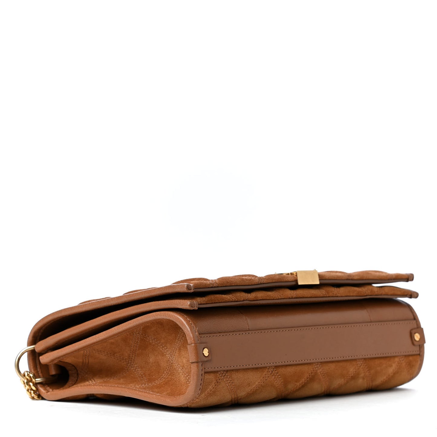 Suede Quilted Mini Becky Chain Bag Cinnamon