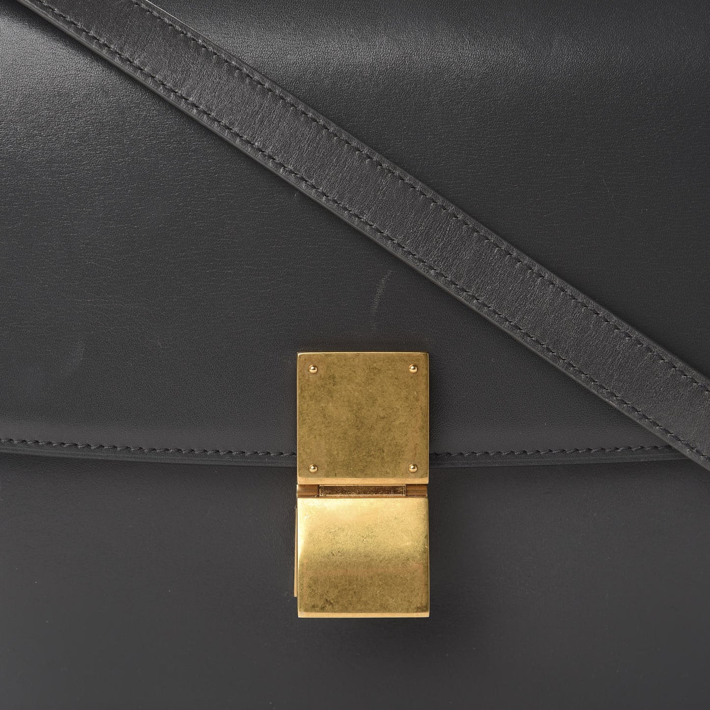 Smooth Calfskin Medium Classic Box Flap Bag Anthracite
