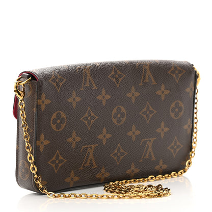 Louis Vuitton Monogram Pochette Felicie Chain Wallet Fuchsia 4 of 19