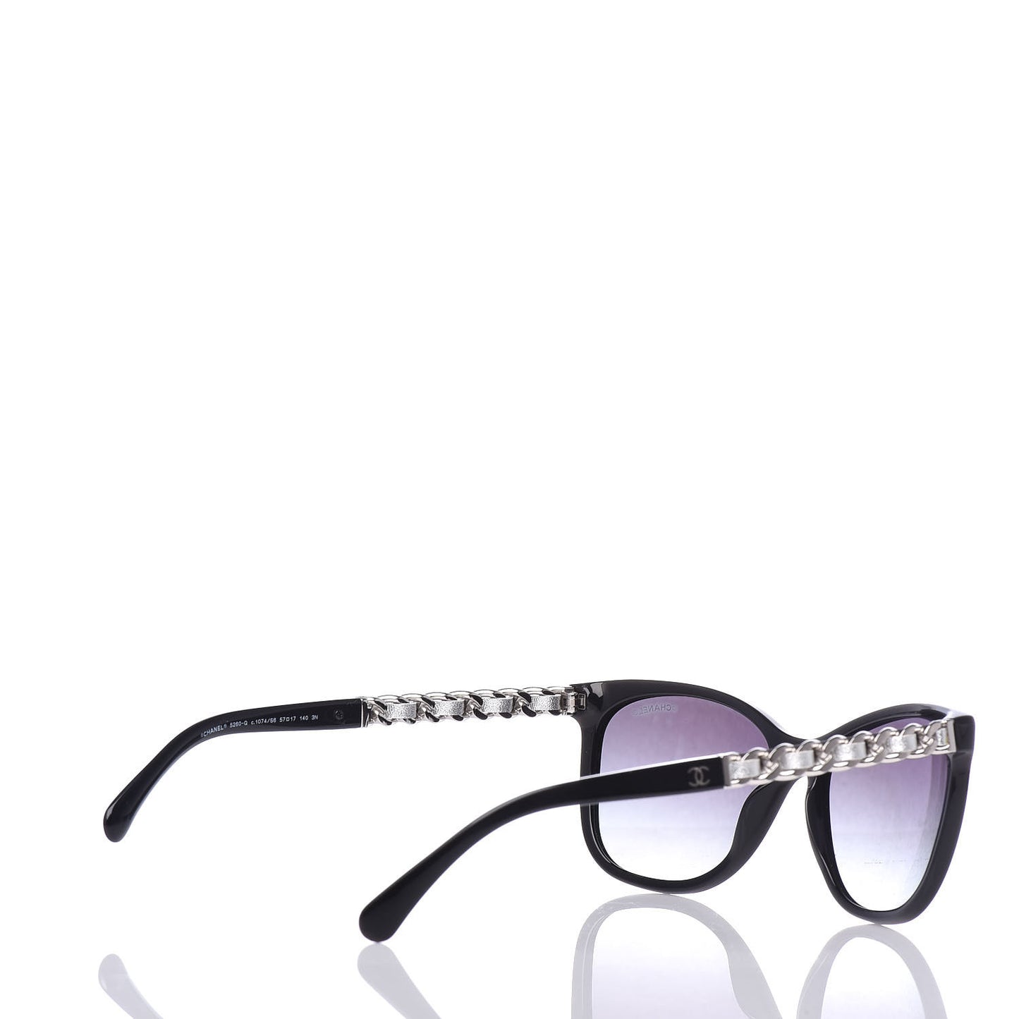 Cat Eye Chain Polarized Sunglasses 5260-Q Black