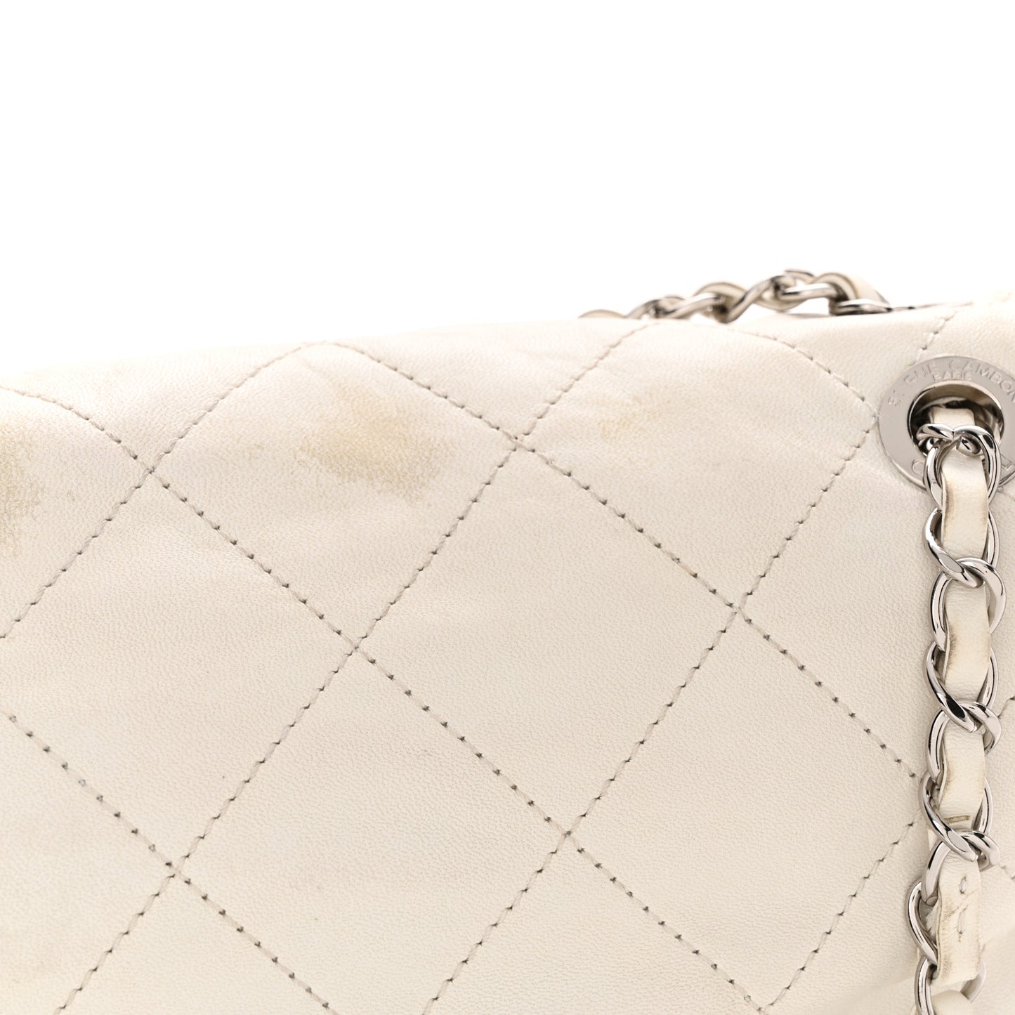 Calfskin Quilted VIP Flap White Black