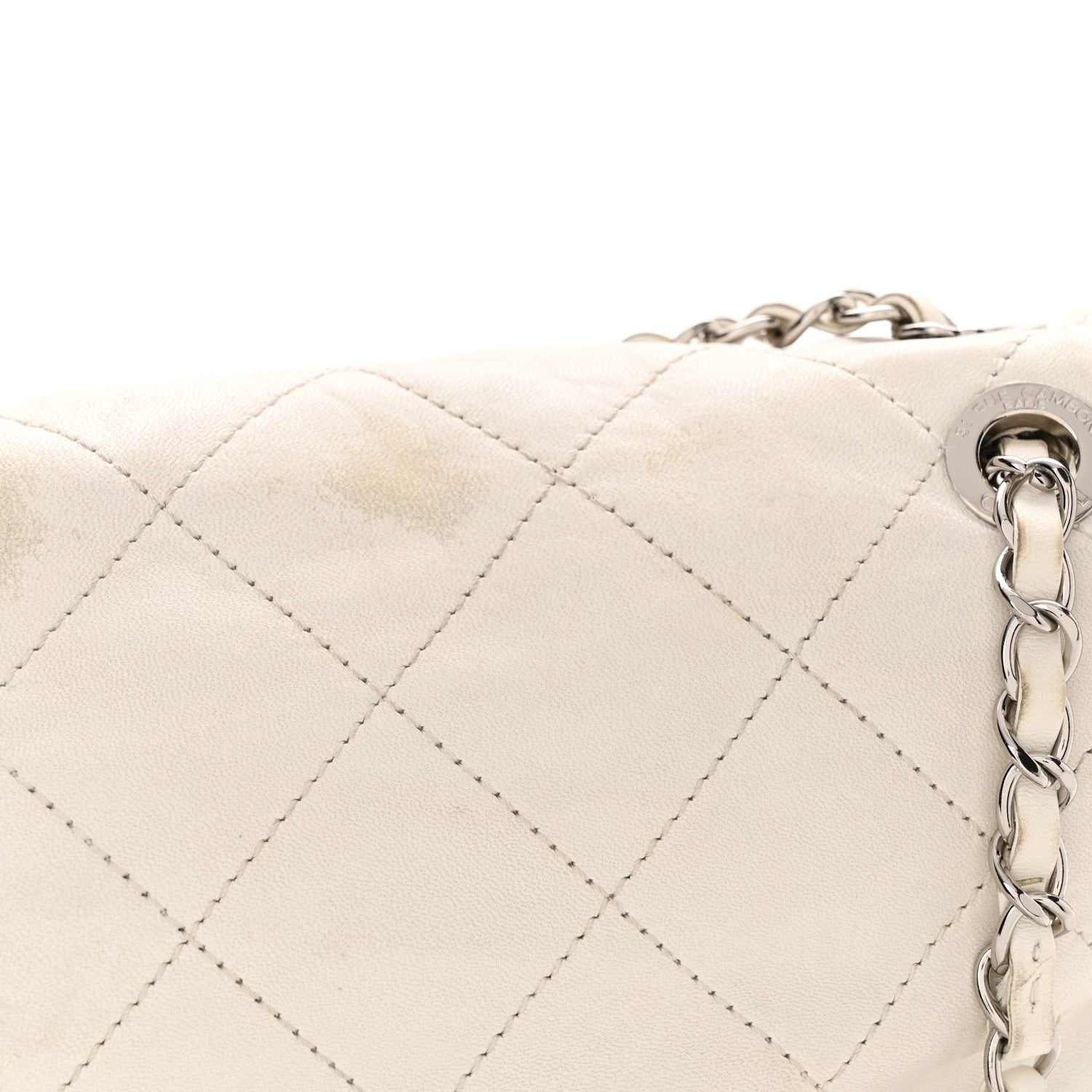 Chanel Calfskin Quilted VIP Flap White Black 15 of 21