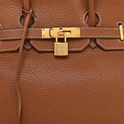 Hermes Taurillon Clemence Birkin 35 Gold 8 of 13
