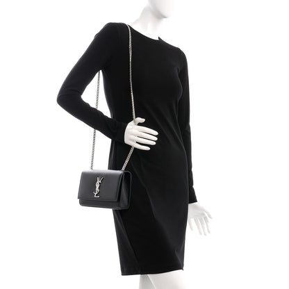 Saint Laurent Grain De Poudre Small Monogram Kate Satchel Black 2 of 7