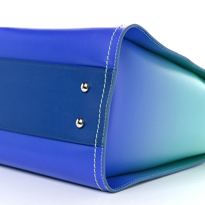 Chanel Shaded Calfskin Small Deauville Tote Light Green Turquoise Purple 11 of 15