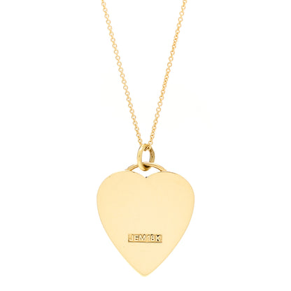 Jennifer Meyer 18K Yellow Gold Diamond Mother of Pearl Heart Pendant Necklace 4 of 5