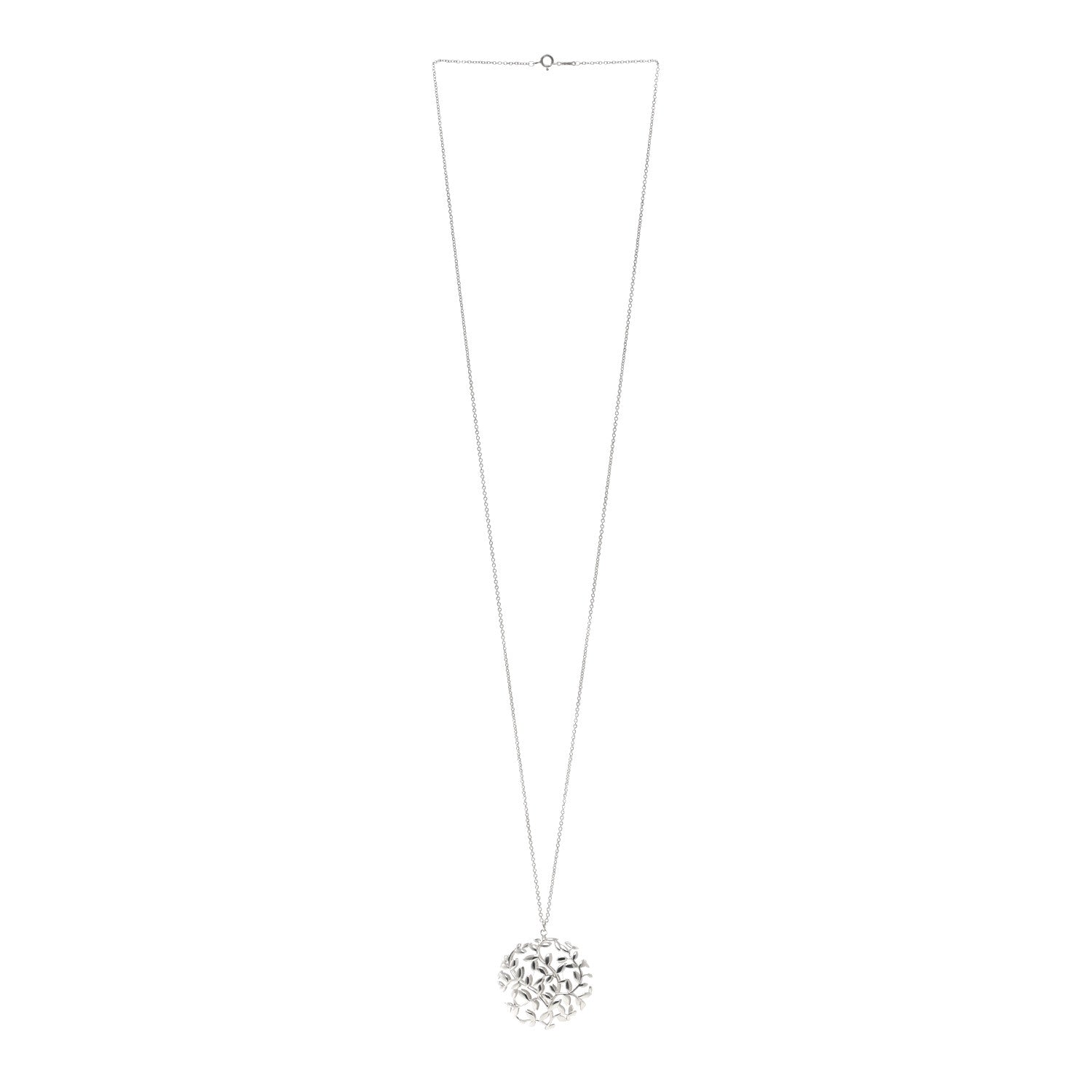 Tiffany Sterling Silver Paloma Picasso Olive Leaf Medallion Pendant Necklace 3 of 4