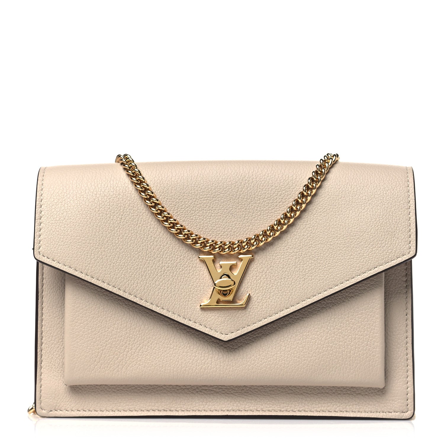 Louis Vuitton Soft Calfskin My Lockme Chain Pochette Greige 1 of 9