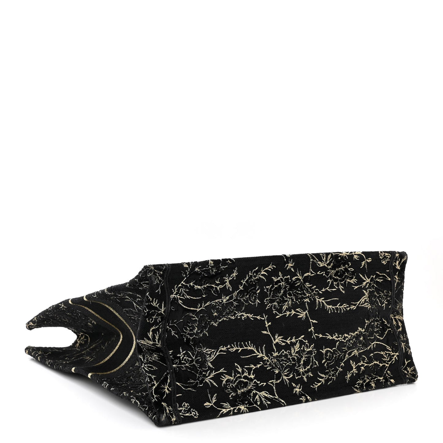 Velvet Jardin d'Hiver Embroidered Large Book Tote Black Gold