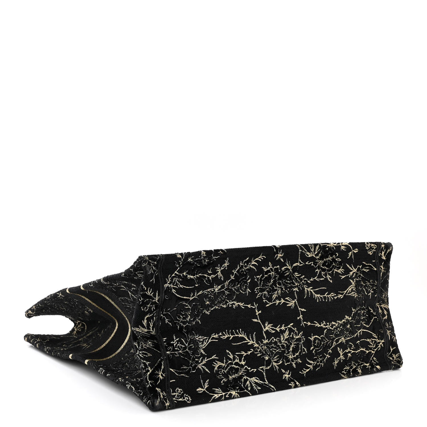 Christian Dior Velvet Jardin d'Hiver Embroidered Large Book Tote Black Gold 4 of 10