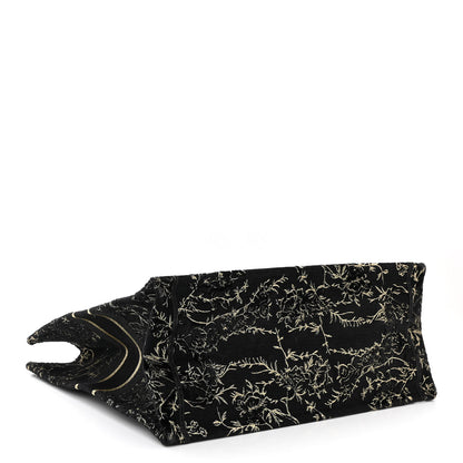 Christian Dior Velvet Jardin d'Hiver Embroidered Large Book Tote Black Gold 4 of 10
