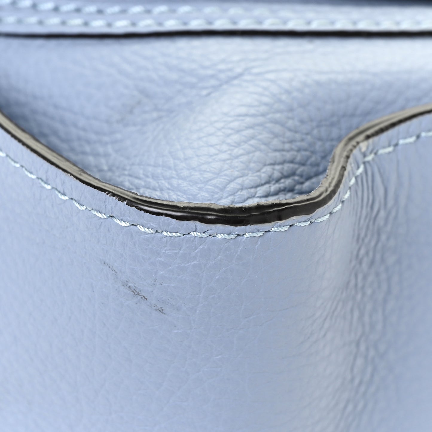 Calfskin Small Marcie Satchel Washed Blue