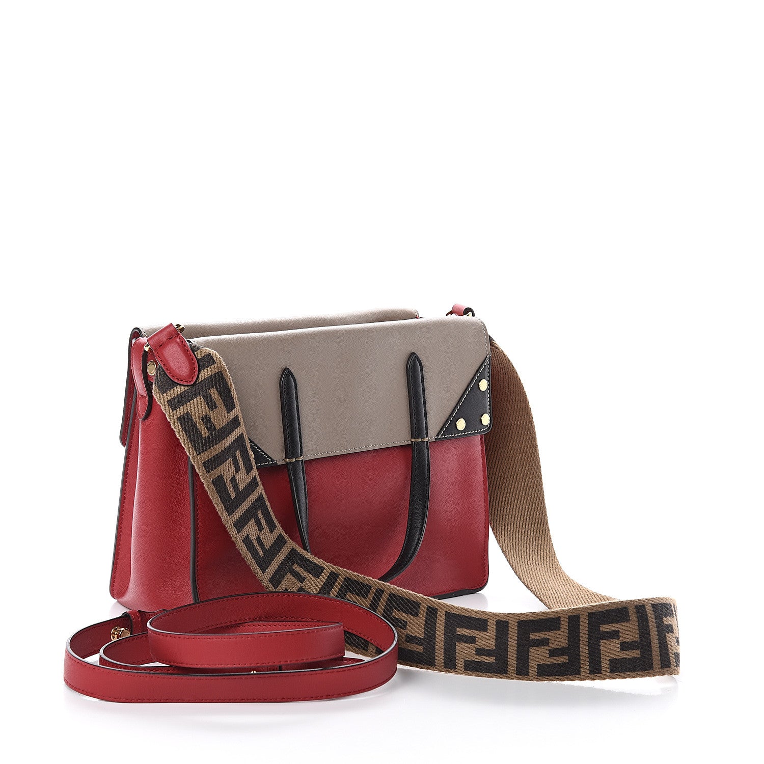 Fendi Vitello Grace FF 1974 Small Flip Tote Fragola Sepia 2 of 8