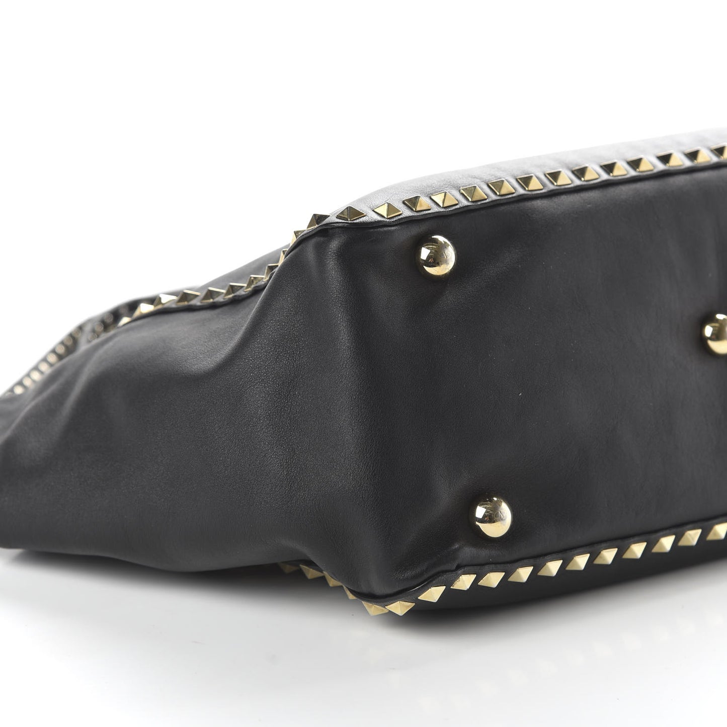 Vitello Medium Rockstud Tote Black