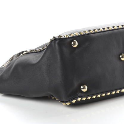 Valentino Garavani Vitello Medium Rockstud Tote Black 6 of 11