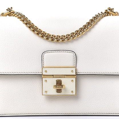 Dolce & Gabbana Grained Calfskin Rosalia Shoulder Bag White 8 of 8