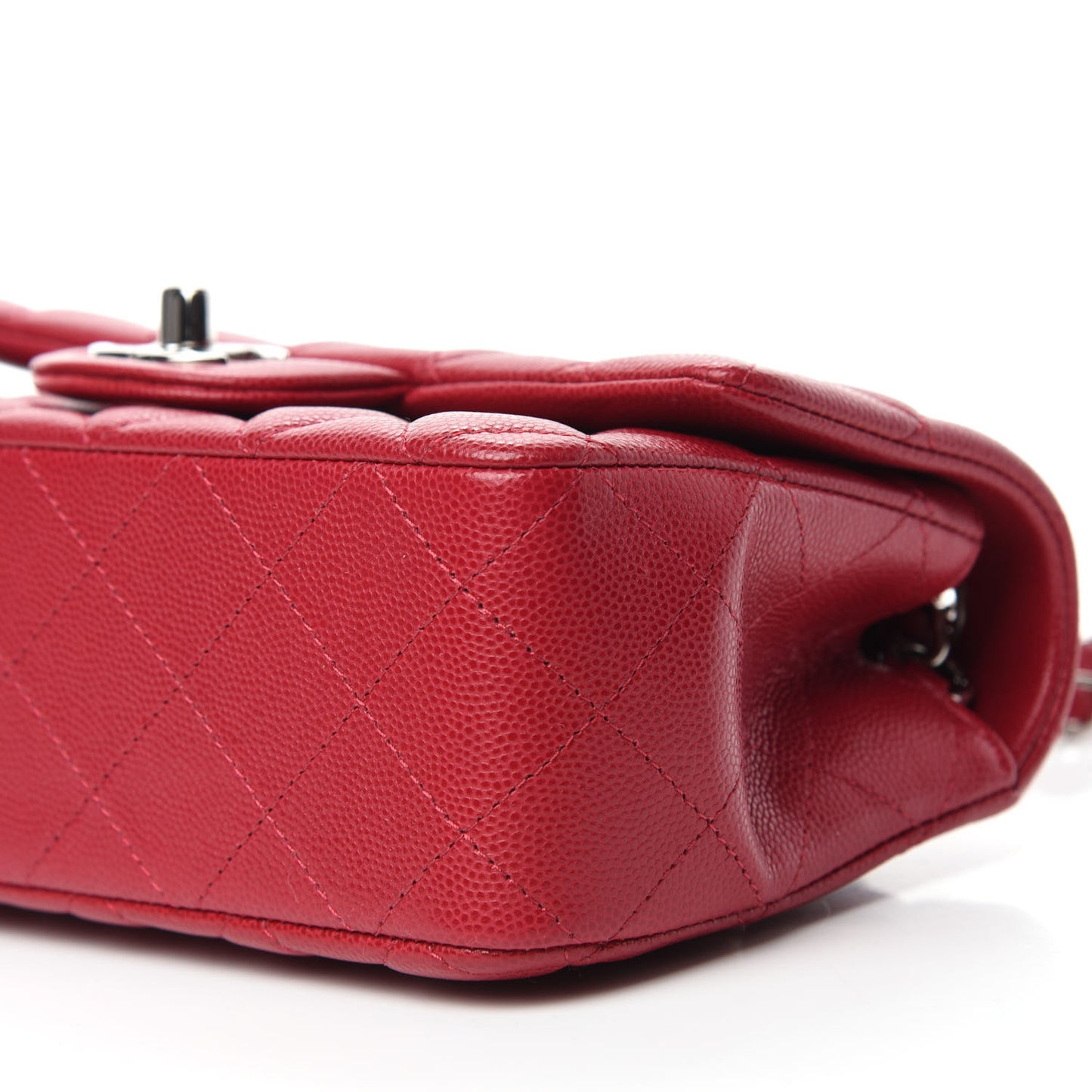 Caviar Quilted Mini Rectangular Flap Dark Pink
