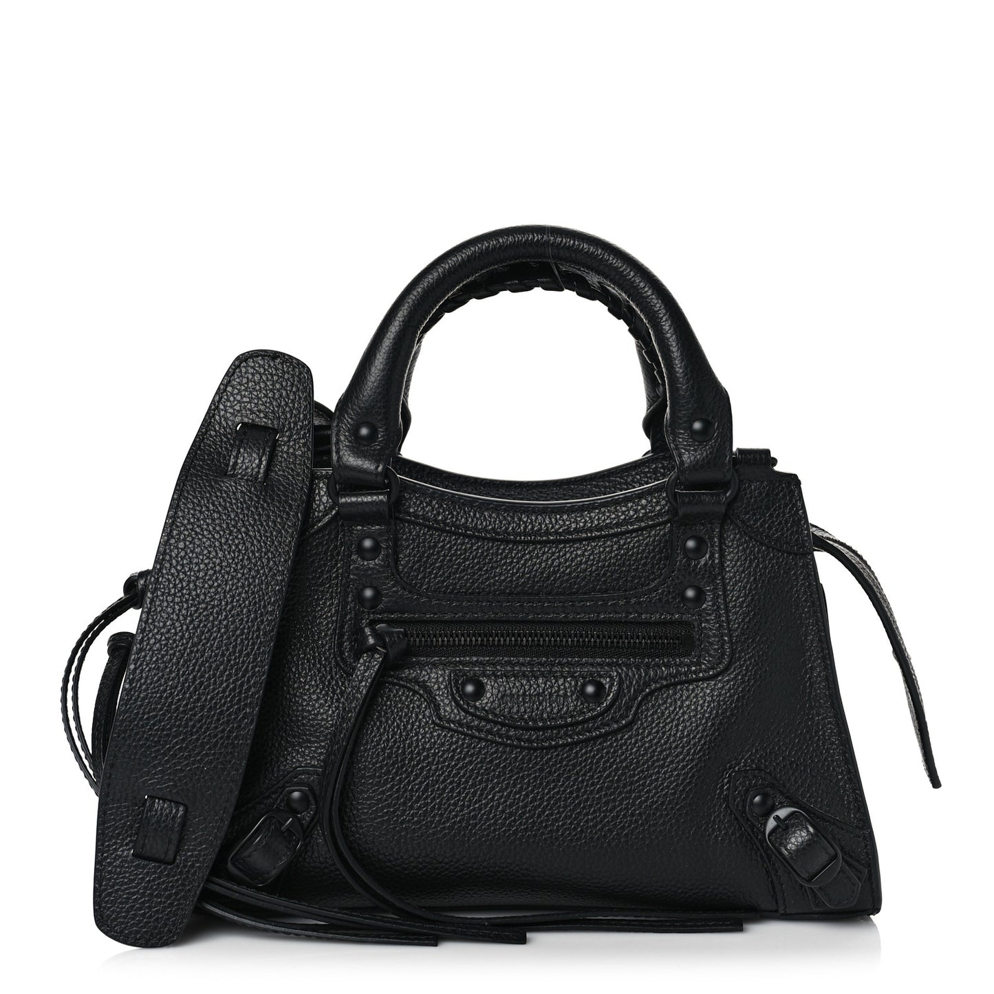 Grained Calfskin Neo Classic Black Hardware Mini City Black