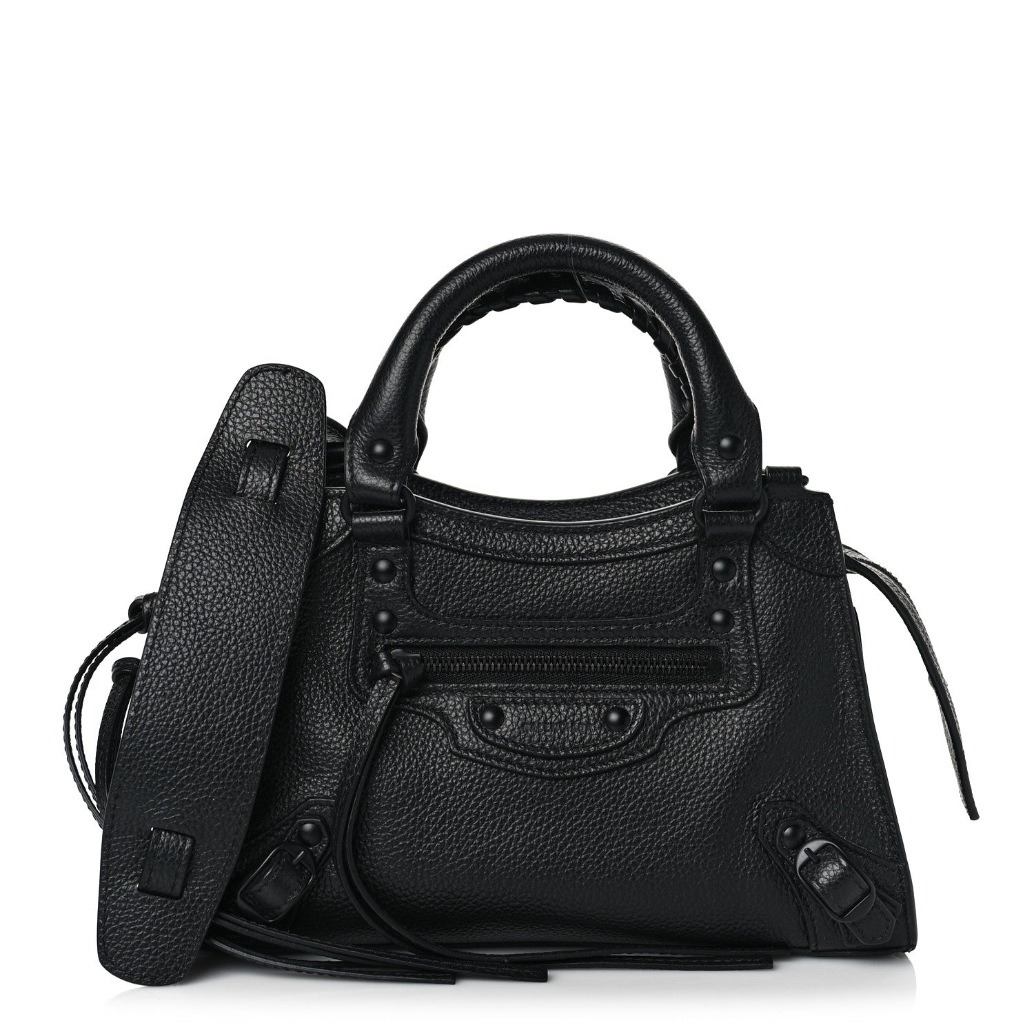 Balenciaga Grained Calfskin Neo Classic Black Hardware Mini City Black 1 of 7