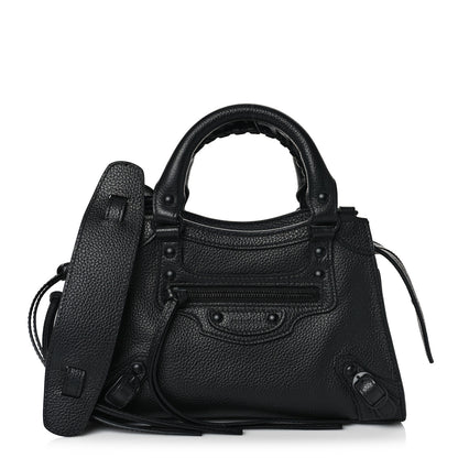 Balenciaga Grained Calfskin Neo Classic Black Hardware Mini City Black 1 of 7