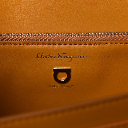 Salvatore Ferragamo Hammered Calfskin Small Joanne Crossbody Orange 6 of 10