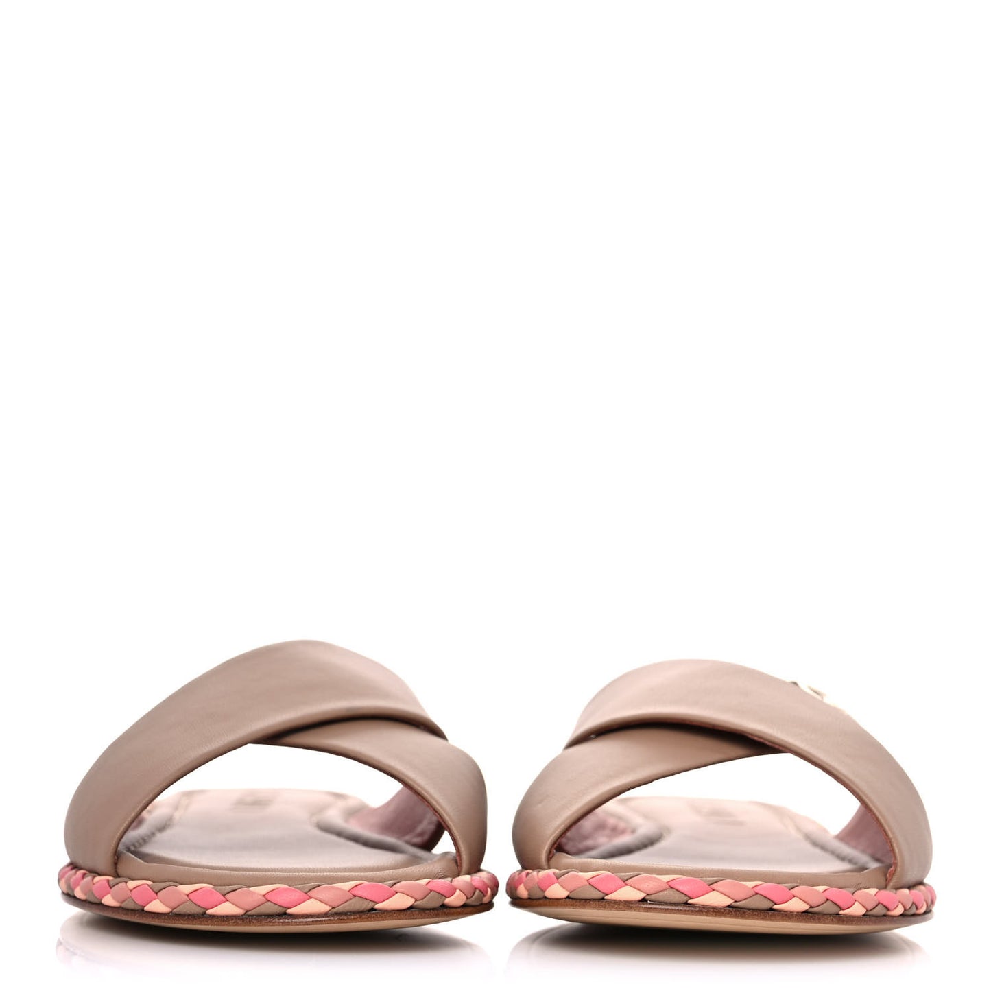 Lambskin Mule Sandals 38 Light Brown