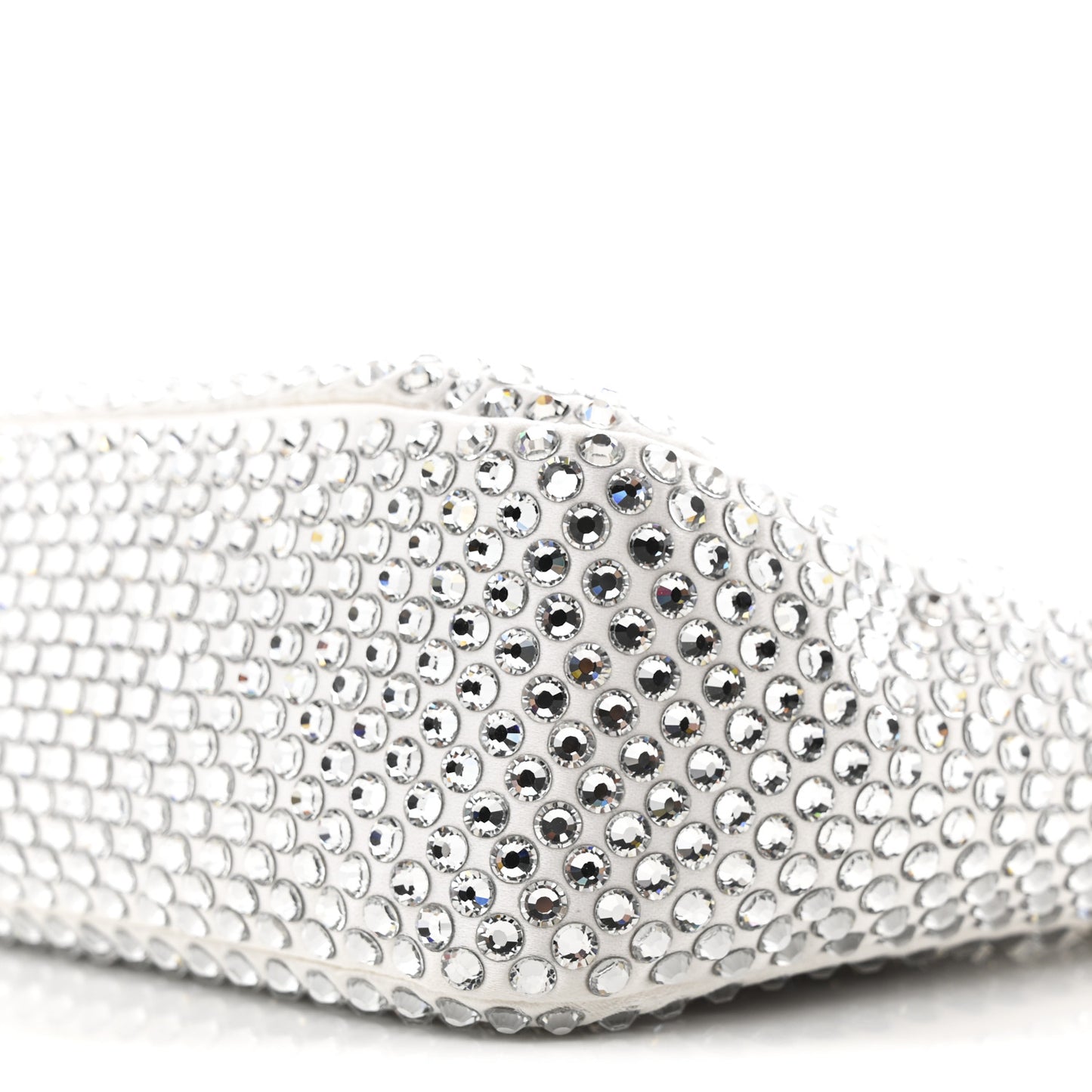 Satin Crystal Mini Re-Edition 2000 Bag White