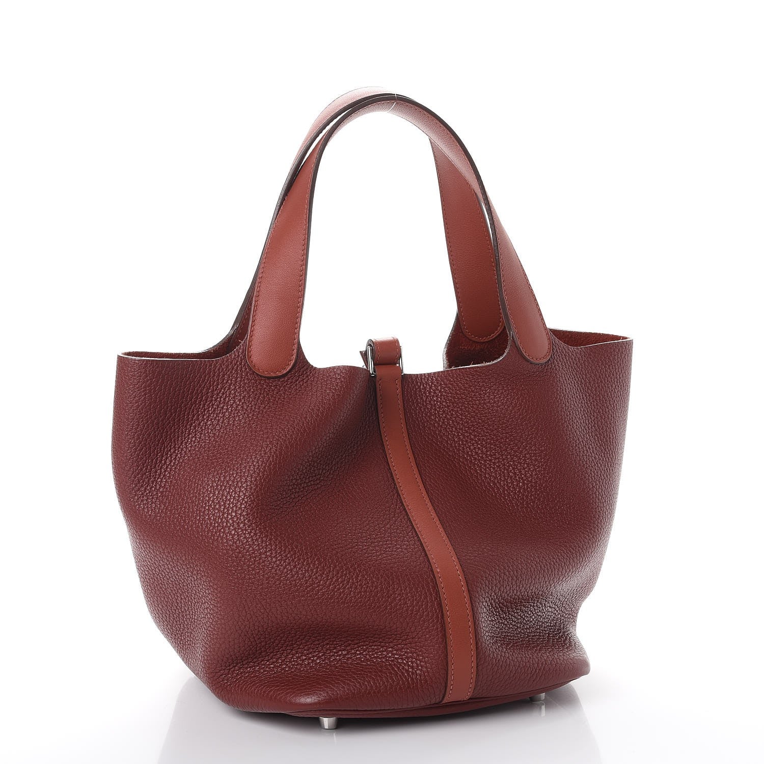 Hermes Taurillon Clemence Swift Picotin Lock 22 MM Rouge H Brique 3 of 9