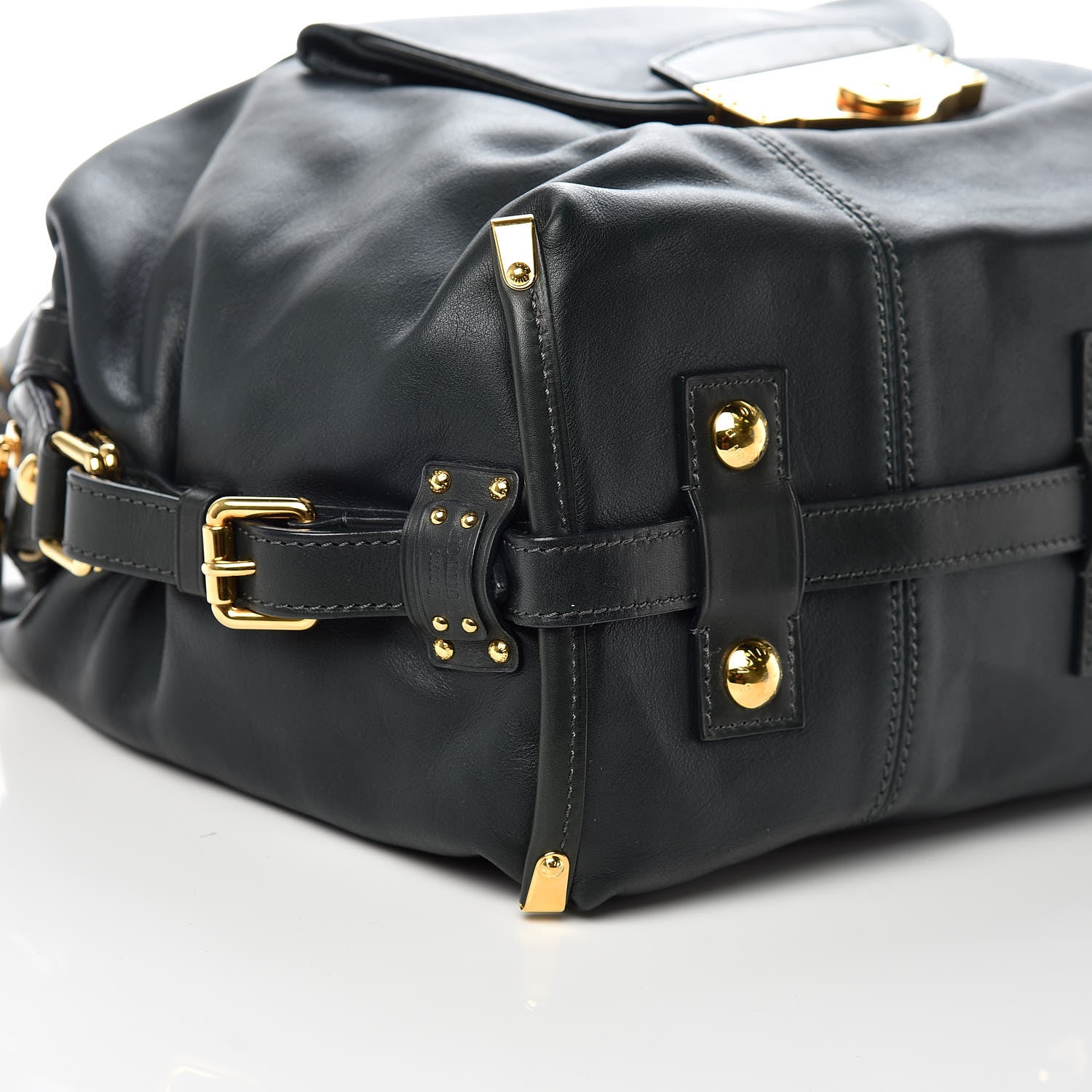 Louis Vuitton Calfskin Sac Louis Black 7 of 17
