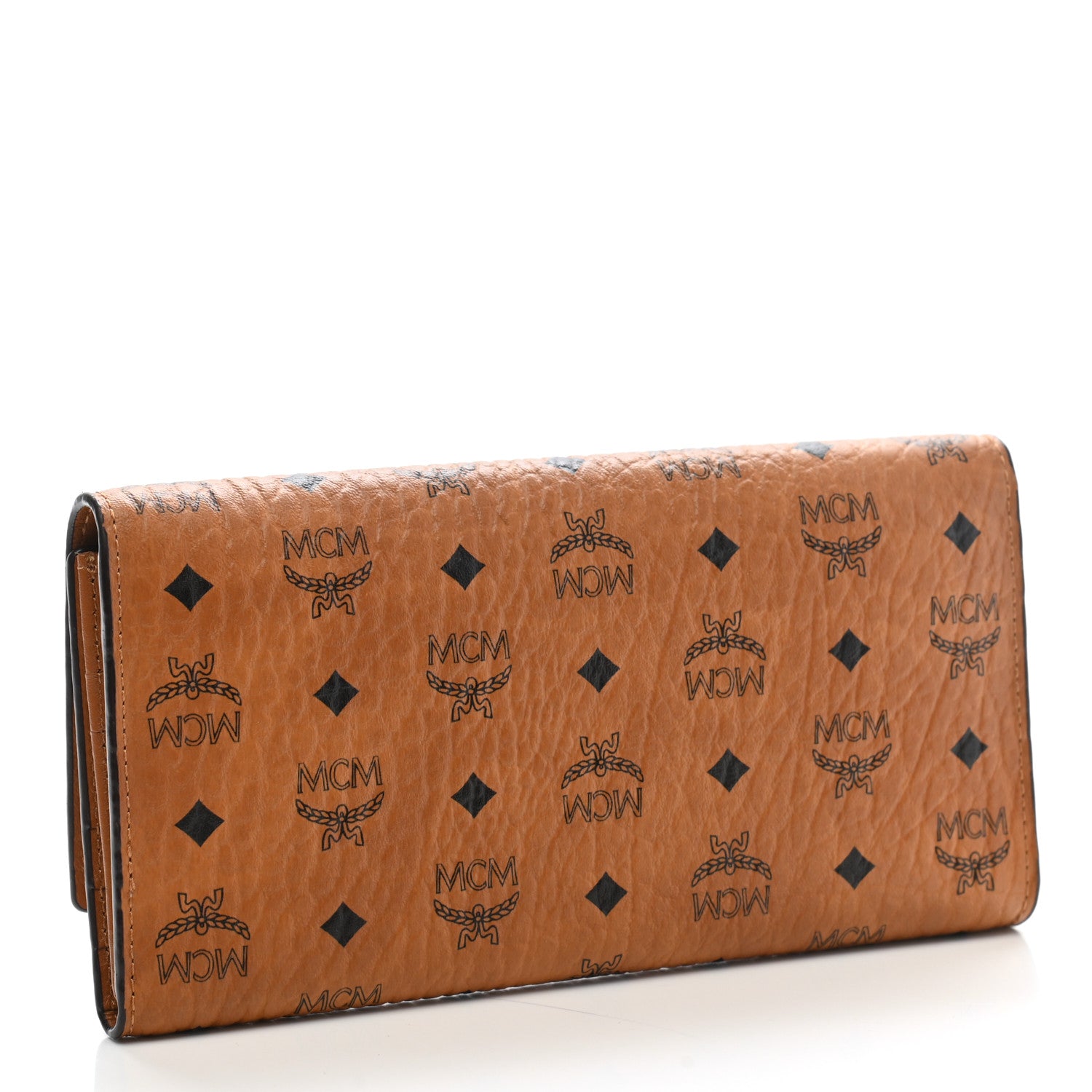 MCM Visetos Large Trifold Flap Wallet Cognac 3 of 6