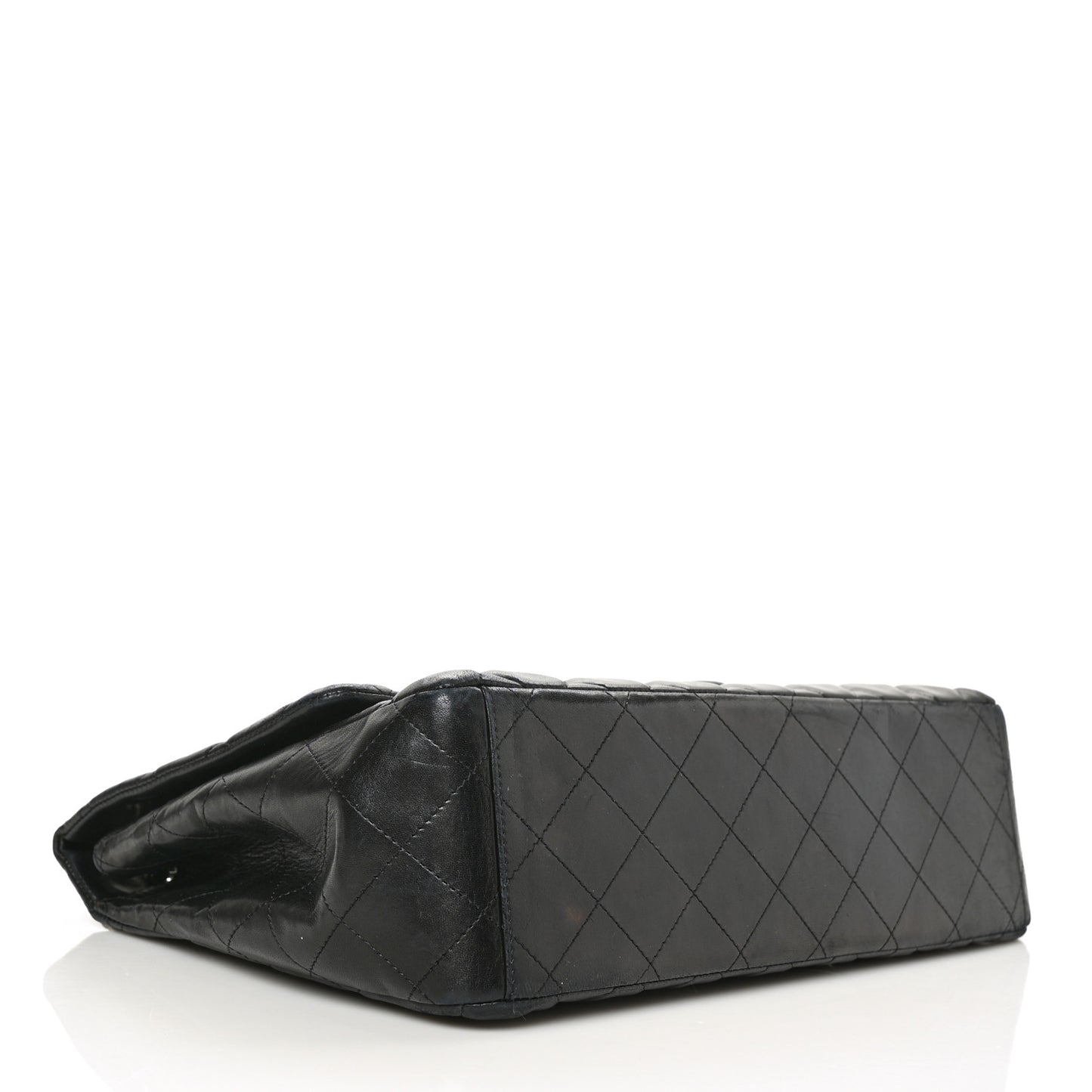 Lambskin Quilted Maxi Single Flap Black