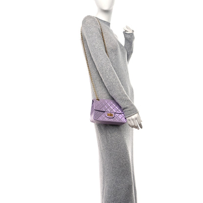 Chanel Glittered Aged Calfskin Quilted Mini 2.55 Reissue Flap Lilac 2 of 11