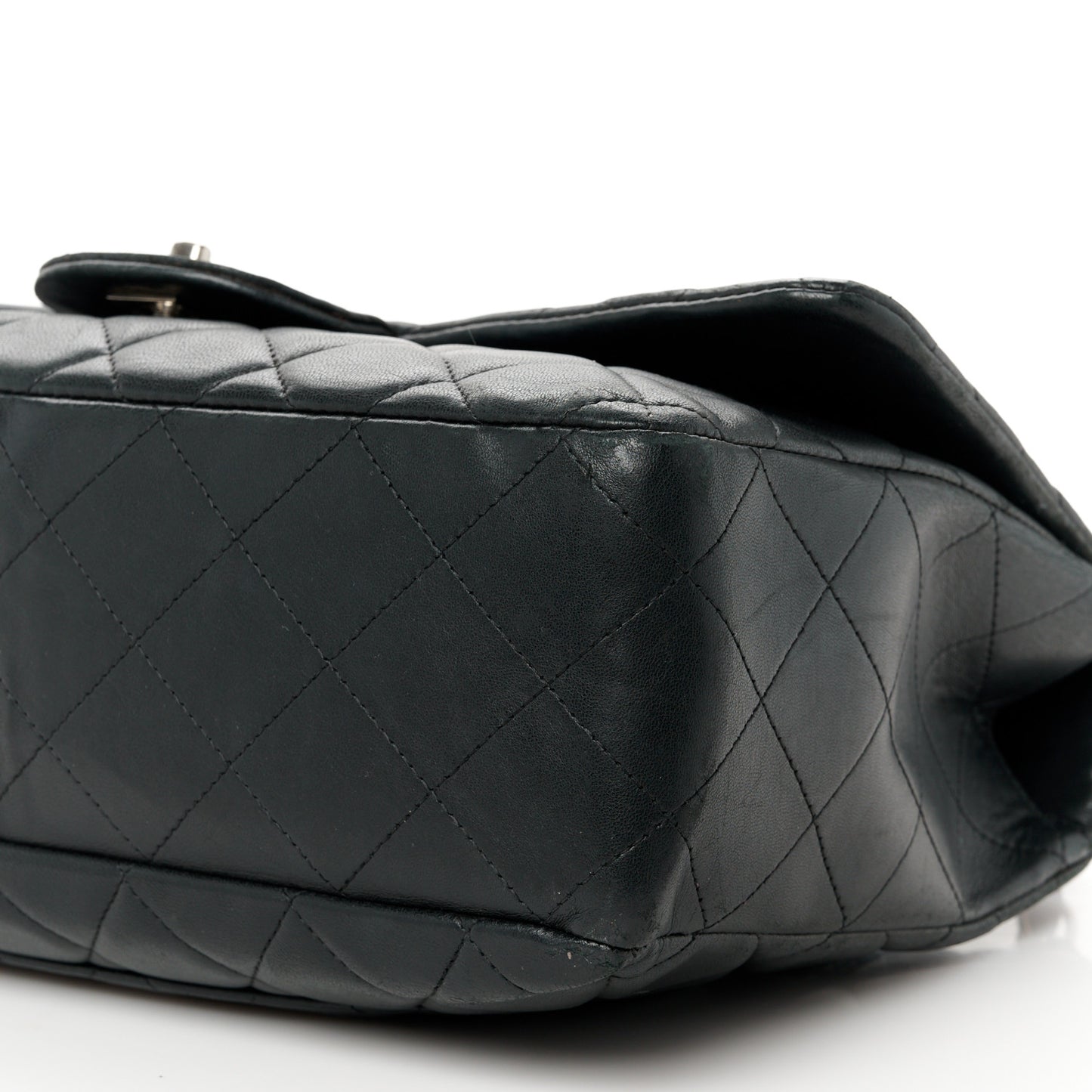 Lambskin Quilted Jumbo Single Flap Black