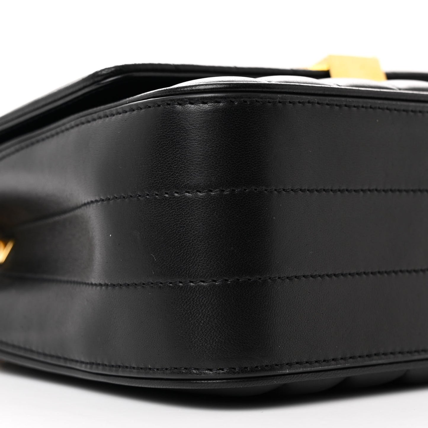 Lambskin Matelasse Monogram Vicky Chain Wallet Black