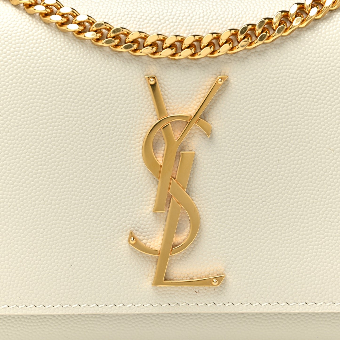Grain De Poudre Small Monogram Kate Satchel Crema Soft