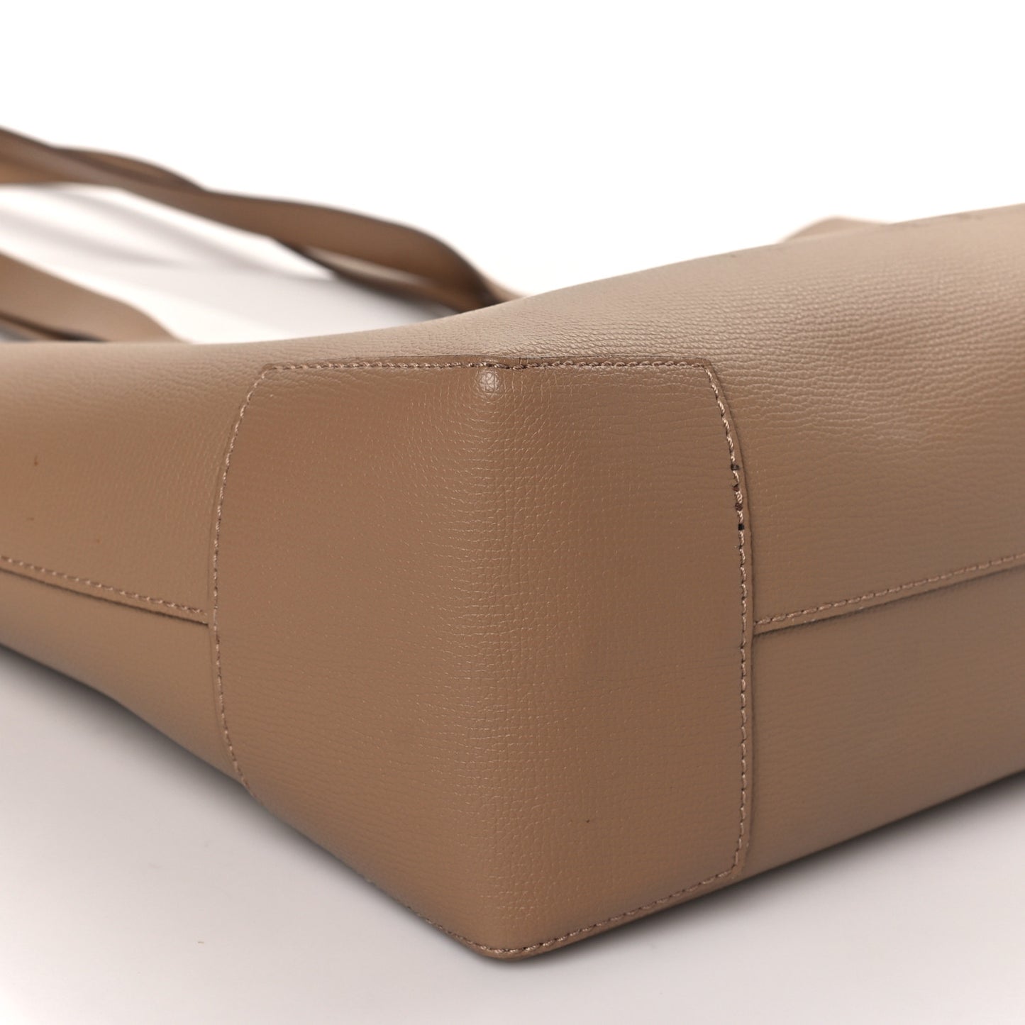 Calfskin TB Motif Embossed Medium Tote Camel