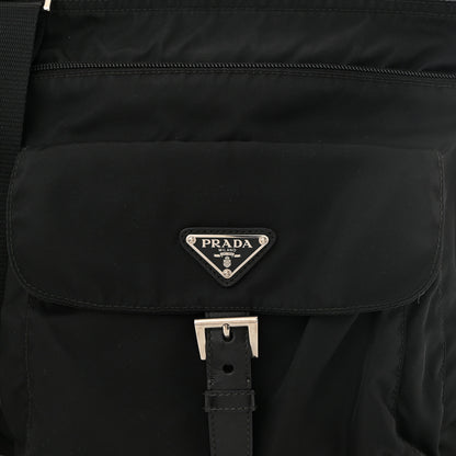 Prada Tessuto Nylon Flat Messenger Bag Black 8 of 10