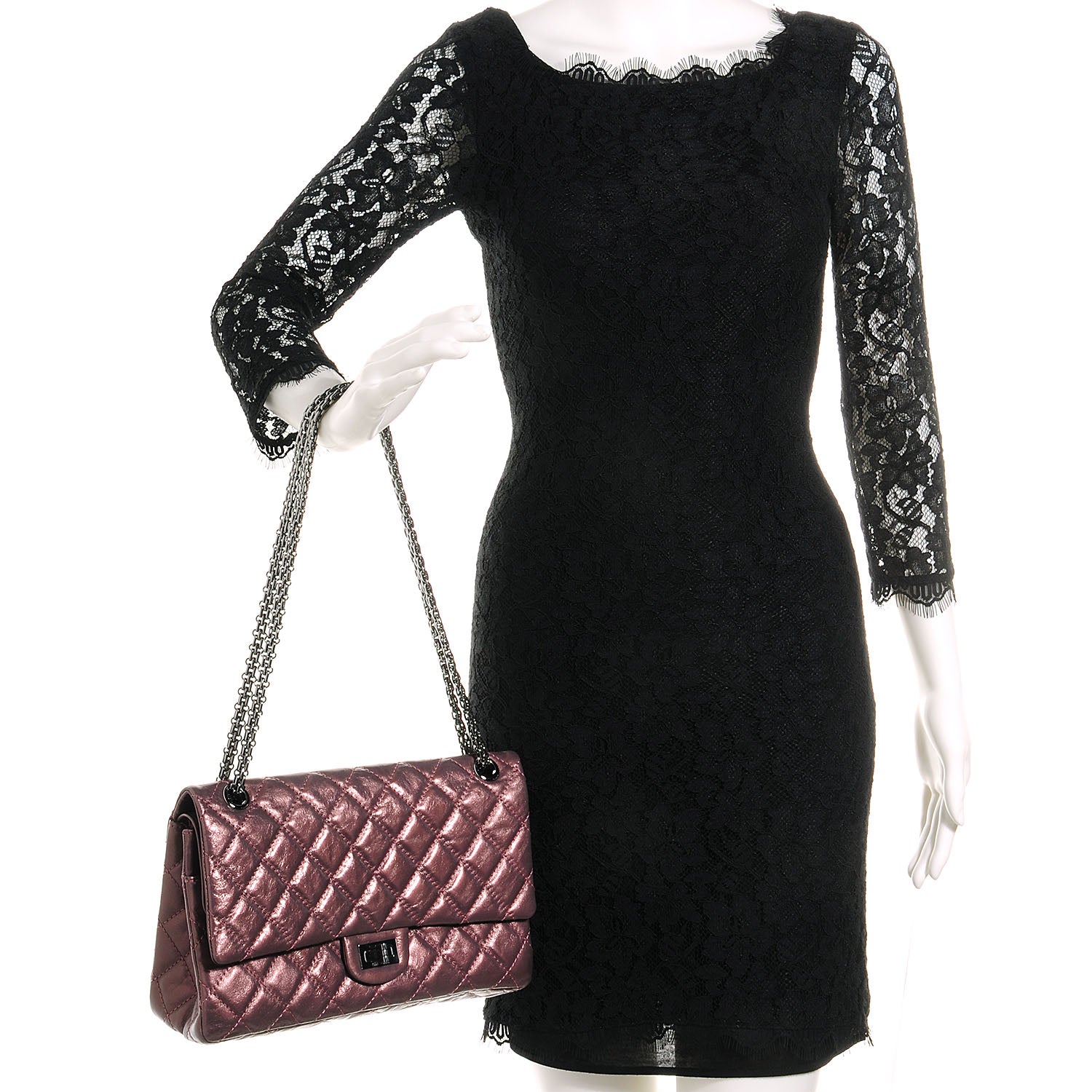 Chanel Calfskin 2.55 Reissue 226 Flap Metallic Rose Fonce 2 of 9