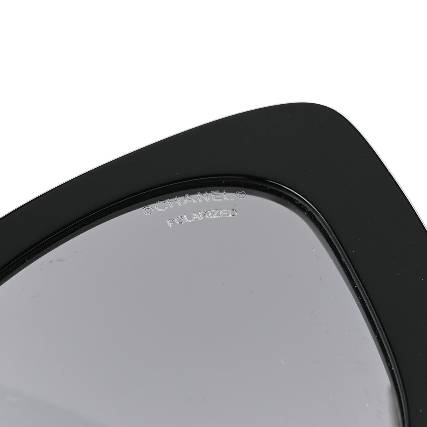 Acetate Strass Polarized Square Sunglasses 5422-B Black